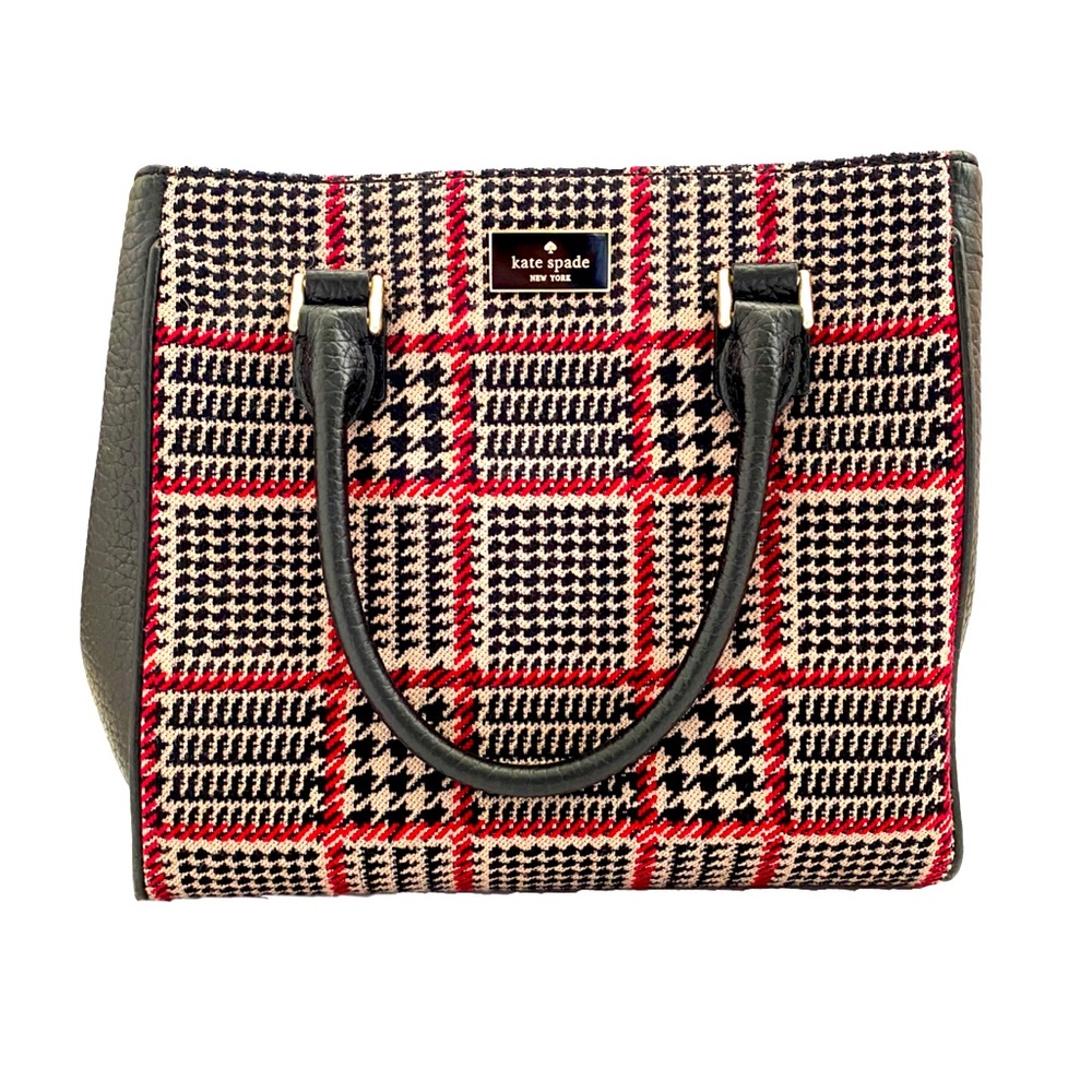 Kate Spade Red/Black Houndstooth Medium Tote